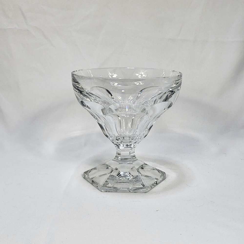 Val Saint Lambert Heavy Crystal Footed Compote Pedestal Dessert Bowl FLAWS